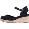Tommy Hilfiger Espadrillas da donna Mid Wedge Espad punta chiusa FW0FW09233 con zeppa, NERO (nero), 4