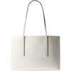 Calvin Klein Donna Borsa Tote Bag Foil Logo con Custodia Estraibile, Bianco (White Alyssum), Taglia Unica