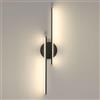 Riserva Lampada da Parete Interno LED 24W, 4500K Bianco Neutro, Nero, 60cm