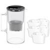 Wessper caraffa filtrante vetro 3 litri, set brocca e 5 filtro - Nero