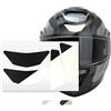reflecto Set di adesivi riflettenti per caschi da moto, colore nero | Set di 4 catarifrangenti, rimovibili, bianco riflettente