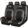 ZAPORA Coprisedili Auto Pelle per Peugeot 208 2012-2019, Impermeabile Set Fodere Anteriori e Posteriori Copri Sedili Auto Set Coprisedili,A