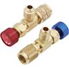 Bestgle 2 valvole di sicurezza refrigerante R22 R410A, connettore di riempimento, refrigerante, adattatore climatizzatore in ottone, valvola di controllo del flusso per distributori di condizionatore
