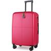JLY Trolley Medio da Stiva, 4 Ruote, Espandibile 17%, TSA, Rosso