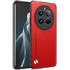 HAFFAN Custodia Cover Protettiva per Cellulare per Realme 12 Pro 5G / Realme 12 ProPlus 5G (6.7 inches), Stile Similpelle - Rosso