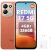 XIAOMI REDMI 17 5G Smartphone 4G+256GB,Helio G91-Ultra processore,display da 6,9 120Hz,Batteria da 7500mAh,Doppia fotocamera posteriore 50MP,Arancia,Con caricatore da 67W