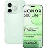 HONOR 600 Lite 5G Smartphone, Display AMOLED 6.6 120Hz, Fotocamera AI 108MP, Batteria 6520mAh, 8GB + 256GB, Resistente all'Acqua IP66, Cellulare Sbloccato Android 16 (Sprout Green, 256, GB, 8, GB)