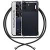 ANFAIRLACE Cover Cordino Compatibile con Nothing Phone 4b, Nero | Custodia Trasparente TPU Morbido Silicone Laccio Chiaro Case
