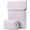 MOSISO 13 pollici Custodia Laptop Compatibile con MacBook Neo/Air/Pro M5-M1 | 13-13,3 pollici Borsa PC per M5 M4 M3 M2 M1 2026-2016, Custodia Finta Pelle Scamosciata con Borsa Piccola, Lilla Polveroso
