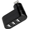 SEASJHBAY Hub USB mini con 4 porte 3.0, splitter USB girevole per auto, doppia spina per laptop, PC, MacBook, splitter multiplo portatile per trasferimento dati ed estensione