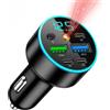 JRILUO Caricatore Auto USB C 5 Porte, Adattatore Accendisigari 12V-24V con 3 USB-C PD, QC3.0 e Porta Super Ricarica Rapida, Caricabatterie Auto con LED Cielo Stellato Interruttore per Smartphone Tablet GPS