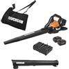 Worx Aspiratore per foglie 3 in 1, 40 V, senza fili, con motore brushless, batteria e caricabatterie, 2 batterie incluse