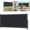 YRHome Tenda da Sole Laterale allungabile, 120 x 300 cm, Opaca, Protezione dal Vento, da Giardino, Protezione Solare per Balcone, Giardino, terrazza, Tenda a Rullo Laterale, Antracite