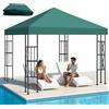 Qdreclod Telo di Ricambio per Gazebo 3x3m, Impermeabile e Anti-UV 300D, Copertura Rimovibile per Pergola con Fascette in Velcro Rinforzate, Ideale per Giardino, Terrazza, Campeggio e Spiaggia,Verde