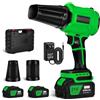 JUOIFIP Soffiatore a batteria Turbo con 2 batterie da 4,0 Ah, 800.000 giri/min, velocità dell'aria 65 m/s, soffiatore elettrico a batteria per rimuovere foglie, polvere e neve, verde scuro