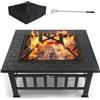 VOUNOT® Braciere da Esterno, 3 in 1 Braciere da Giardino, Fire Pit per Campeggio Riscaldamento Terrazza da Campeggio, 81x81x45 cm