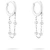 Tamaris Orecchini da donna, impermeabili, in acciaio inox, 2,5 cm, Acciaio inossidabile, vetro