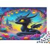 ISVMBMYGRWOw Drago Nero Mistico Puzzle 1000 Pezzi Scena Fantastica Notturna 38x26cm/1000pcs