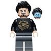 LEGO Supereroi: Tony Stark Minifig con camicia nera e marcature dorate