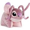 Jay Franco Cuscino Peluche 2 in 1 Disney Angel Lilo e Stitch, Multiuso Extra Soffice con Chiusura a Strappo per la Cameretta dei Bambini, Viaggi o Pigiama Party