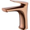 GALYON IMEX Rubinetto monocomando lavabo - Serie DELOS rubinetto in ottone finitura oro rosa spazzolato, con cartuccia ceramica Ø28 mm e flessi da 3/8, design moderno e funzionale.