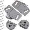 AERZETIX/Kit di rotelle per porta scorrevole per mobili (2 rotelle + 2 guide + viteria)