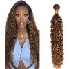 Lakaisa Water Wave Human Hair Bundles P427 Highlight Blonde Human Hair Extensions Capelli Naturali Umani Donna Single Bundle Sew in Low Shedding for Woman 26 Pollici