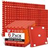TOUO Confezione da 6 pannelli in schiuma acustica, 30 x 30 x 5 cm, pannelli fonoassorbenti piramidali, per pareti, ad alta densità, resistenti al fuoco, insonorizzanti, per pareti e soffitti di studio