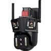 GUOPIN Telecamera di sicurezza cellulare Telecamera IP 8K 4x4MP Telecamera IP esterna 6K PTZ Multi obiettivo Tre schermi Zoom ottico 10X Monitoraggio automatico Telecamera CCTV con audio bidirezionale Risolu