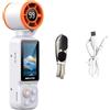 Jazuaiao Videocamera Vlogging Stabilizzazione Videocamera Portatile Obiettivo Rotabile di 180 Gradi con Schermo LCD Ventola di Raffreddamento per Esterno Display Digitale Fan Camera