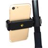 SECFOU ABS Morsetto Porta Telefono per Bastone Selfie Nero | Clip Leggera, Facile da Regolare, Fissaggio Rapido, Accessorio per Cellulare da Portare Ovunque