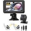 eSynic 1080P USB 4.3 Baby Car Mirror Girevole 360° 8 LED Visione Notturna, Specchietto Retrovisore Auto per Sicurezza Bambini Neonati a Ventosa con Telecamera da Seggolino Sedile Posteriore