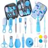 Koomuao Liemuao - Astuccio per la cura del bambino, compatto e portatile, kit completo di 16 accessori, tra cui termometri, tagliaunghie, spazzole, astuccio da toilette per bambini per i viaggi e la casa del