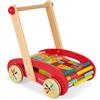 Janod - Carretto ABC Buggy Tatoo, 30 cubi alfabeto inclusi, per bambini da 1 anno in su, J05379, colore: rosso