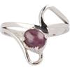 Jewels and Art Emporium Anello in argento Sterling 925 placcato al rodio con rubino e stella naturale
