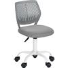 FurnitureR Sedia da scrivania colorata, design moderno regolabile, sedia per computer, sedia girevole senza braccio, cameretta dei bambini, casa ufficio task chair, grigio