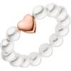 Purelei Lovely Ring - Anello elastico con cuore - Anxiety Fidget - Perle di conchiglia & acciaio inossidabile - Taglie S/M/L - Placcato in oro 18 carati - Gioielli fatti a mano, M, Acciaio