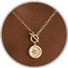 HANLI Collana da donna placcata in oro 14 carati, con ciondolo delicato con corno di David, stella di David, farfalla, sole, loto, pallavolo, baseball, stivali da cowboy, collana con ciondolo per