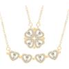 CONILOK Collana Trifoglio Magnetico/Cuore per Donne Bambina con Zircone, Argento Sterling 925 Collane Amore Quadrifoglio, Due Modi di Indossare Collana con Ciondolo per Lei Fidanzata Mamma Moglie Figlia Or