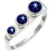 SILVERTROVE Zaffiro blu Linde Star coltivato in laboratorio con pietra preziosa per uomo e donna in Anello placcato argento gioiello fatto CRG1265BG_70 (22.3)