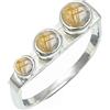 SILVERTROVE con pietra preziosa Quarzo rutilato dorato per uomo e donna in Anello placcato argento regalo di gioielli CRG1265BM_50 (15.9)