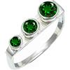 SILVERTROVE Ossido di cromo coltivato in laboratorio con pietra preziosa per uomo e donna in Anello placcato argento gioiello fatto a mano CRG1265BB_70 (22.3)