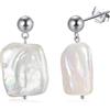 Bellitia Jewelry Orecchini Pendenti di Perla Barocca in Argento Sterling 925 Orecchini di Perle Orecchini Placcati in Oro 14k Perla Coltivata d'Acqua Dolce