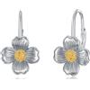 HUKKUN Orecchini a fiore bianco Orecchini in corniolo a fiore in argento 925 Gioielli in corniolo per donna