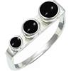 SILVERTROVE in Anello placcato argento con Onice nero cabochon pietra preziosa per uomo e donna gioielli fatti a mano di tutte le taglie CRG1265BY_71 (22.6)