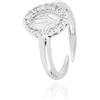 GioiaPura Anello da Donna Gioiello Realizzato in Argento 925°/°° rodiato. Anello con Madonna e Giro di zirconi di Misura One_Size Trendy cod. GYAARZ0366-S
