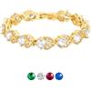U7 Bracciale Donna Tennis Oro Zirconi Pietra Bianca Diamante Lungh.15+5cm