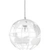 Relaxdays Lampadario Soffitto Sferica, Lampada Sospeso a Globo, Altezza Regolabile, in Metallo, Diametro: 30 cm, Bianco