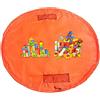 HIMRY XXL Tappeto da Gioco e Borsa Portagiocattoli, Tappetino per Giochi, Una Rapida Pulizia, Portatile Giocattoli Organizzatore Stoccaggio Borsa, Arancia, KXD4005 Orange