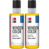 Marabu 019 Fun And Fancy - Colore per finestre, 80 ml, Colore: Giallo (Confezione da 2)